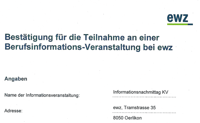 EWZ Berufsinformations Veranstaltung